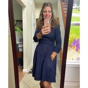 Diane Von Furstenberg navy blue shirt dress: Size 2